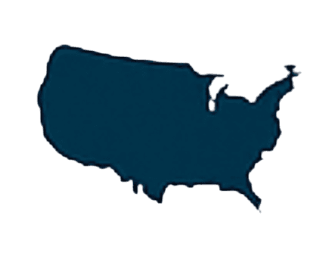 Dark blue outline of the United States map without any labels or details.